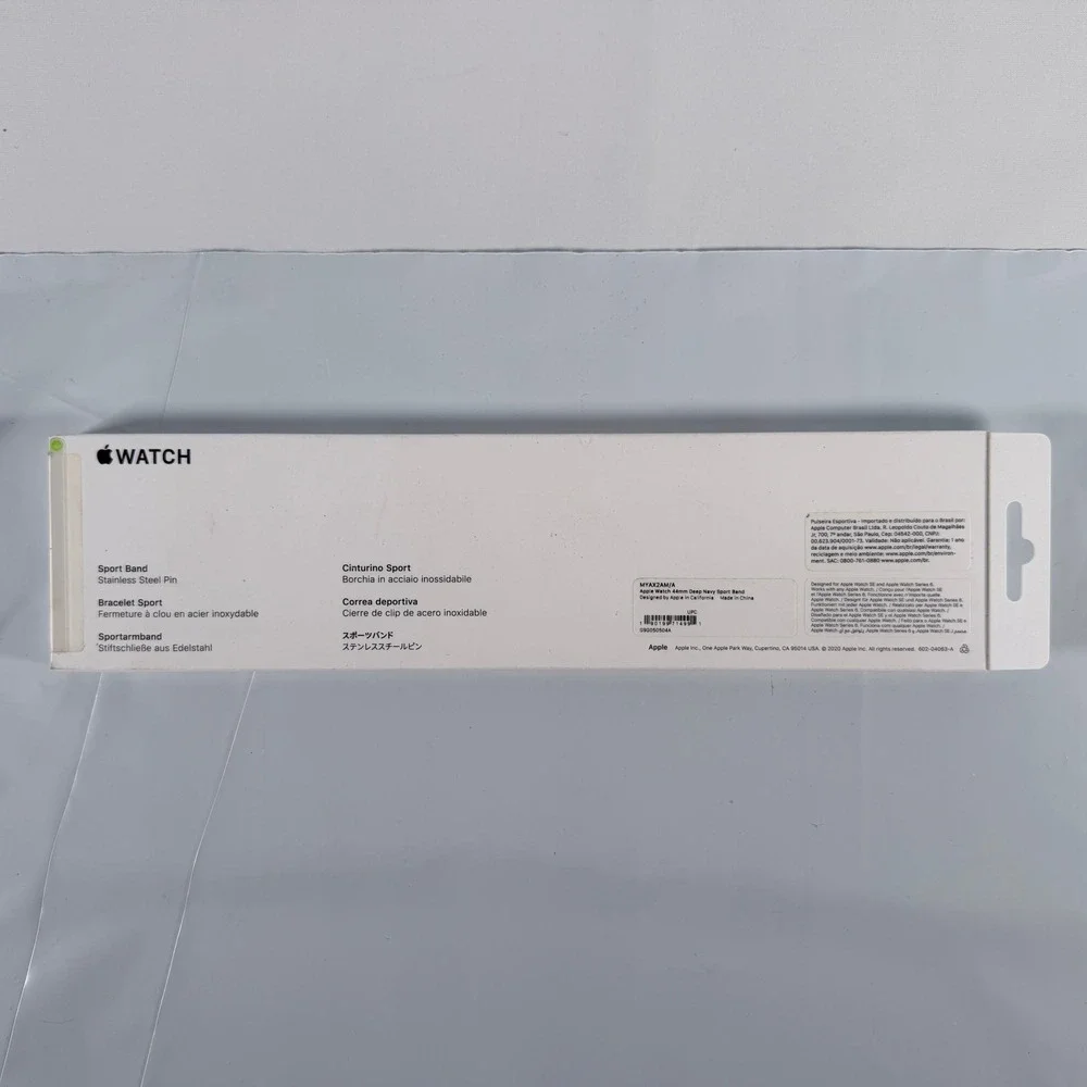 Apple Watch 44mm Deep‎ Navy Sport Band Regular Stainless Steel Pin MYAX2AM/A NIB